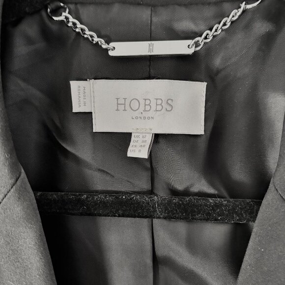 Hobbs London Women's Blazer Classic Charcoal Jack Pockets Lined US Size 8 EUC - Picture 9 of 12